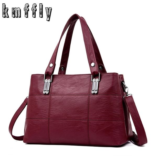 kmffly brand women leather handbags women's shoulder s female messenger large capacity ladies casual tote black/red 220310
kmffly brand women leather handbags women's shoulder s female messenger large capacity ladies casual tote black/red 220310
