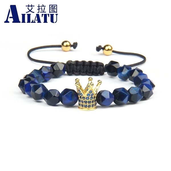 ailatu luxury crown bracelets with 8mm cut faceted tiger eye stone beads jewelry colorful rope chain classic y200730, Black
ailatu luxury crown bracelets with 8mm cut faceted tiger eye stone beads jewelry colorful rope chain classic y200730, Black
