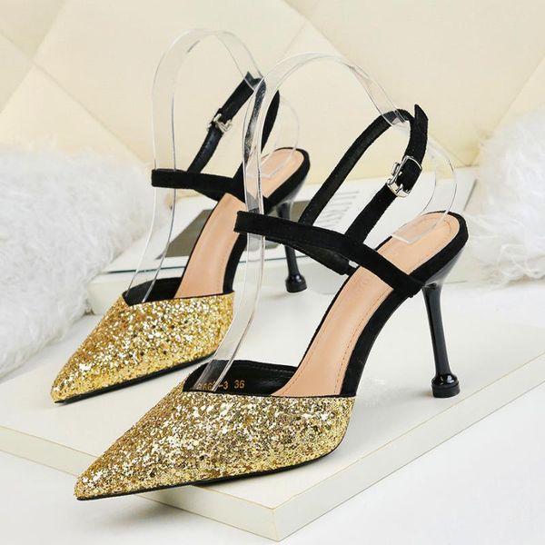 заостренные носки bling 9cm высокие каблуки женские туфли серебряное золото летнее лето неглубоко стека пряжка ремешок женщина насосы сексуа, Black
заостренные носки bling 9cm высокие каблуки женские туфли серебряное золото летнее лето неглубоко стека пряжка ремешок женщина насосы сексуа, Black