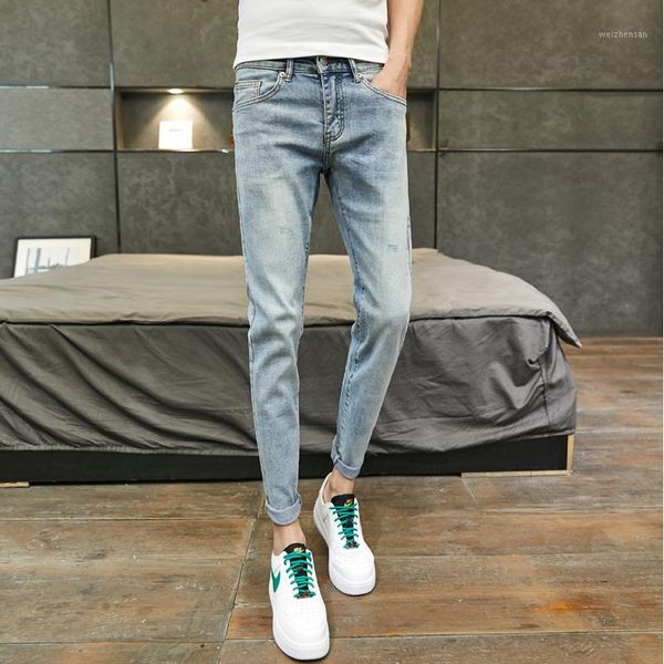 nine-point jeans men's summer thin section men's slim feet wild light-colored 9 pants male korean version of the trend1, Blue
nine-point jeans men's summer thin section men's slim feet wild light-colored 9 pants male korean version of the trend1, Blue