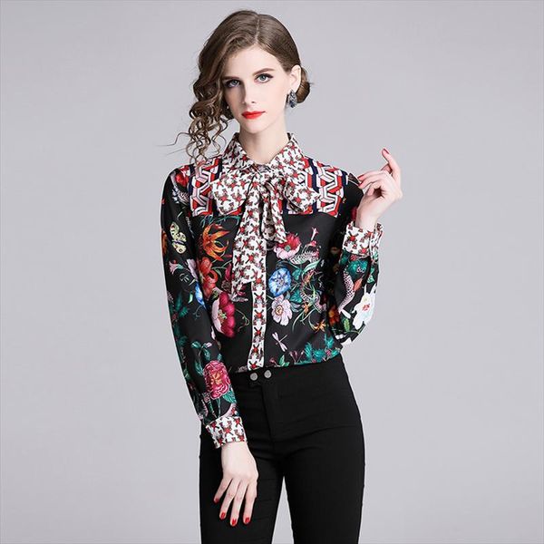2021 floral women bow blouses long sleeve shirt women flower print turn down collar casual ladies animal print blouses, White
2021 floral women bow blouses long sleeve shirt women flower print turn down collar casual ladies animal print blouses, White