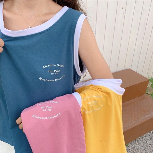 summer new base vest outside shirt harajuku letter color loose loose girlfriends sleeveless t-shirt women's clothing1, White
summer new base vest outside shirt harajuku letter color loose loose girlfriends sleeveless t-shirt women's clothing1, White