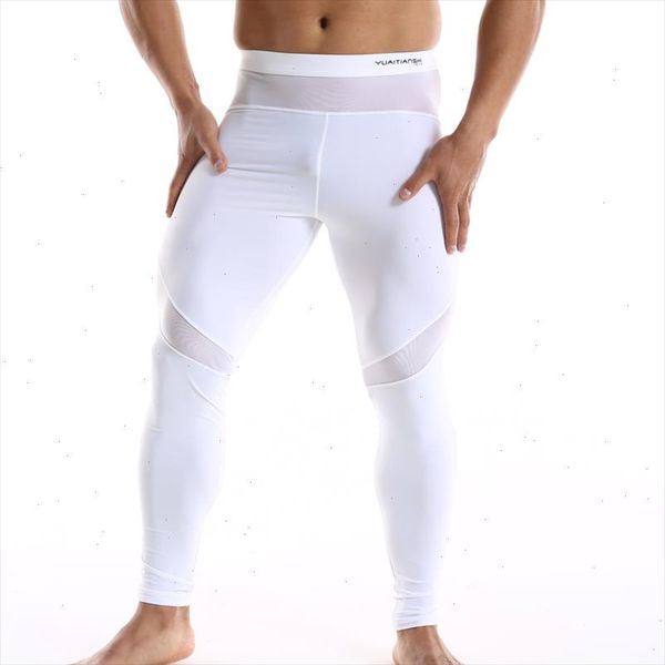 mens compression pants sport tights jogging running pants men body building skinny leggings sport fitness pants, Black