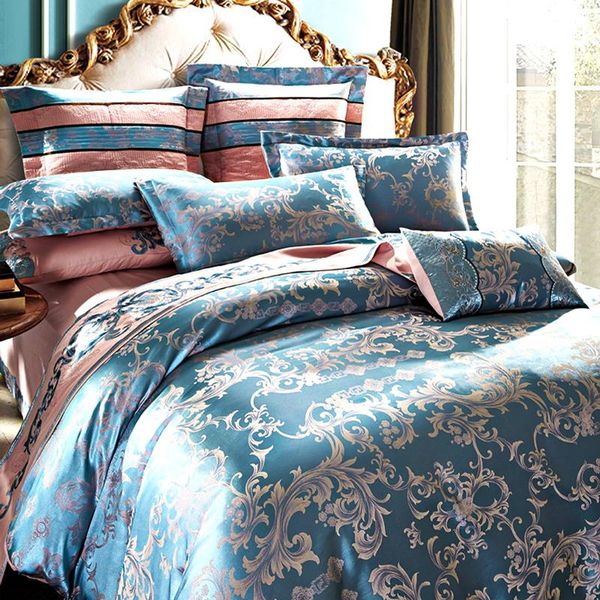bedding sets european style satin jacquard four-piece set cotton quilt reactive printing cover suite bed single
bedding sets european style satin jacquard four-piece set cotton quilt reactive printing cover suite bed single