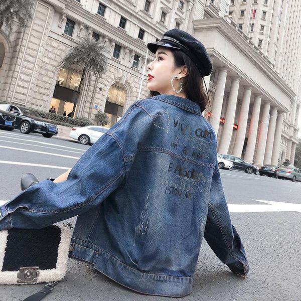 women's jackets spring autumn women coats plus size fashion casual loose letter embroidery pockets jeans coat for denim jacket, Black;brown
women's jackets spring autumn women coats plus size fashion casual loose letter embroidery pockets jeans coat for denim jacket, Black;brown