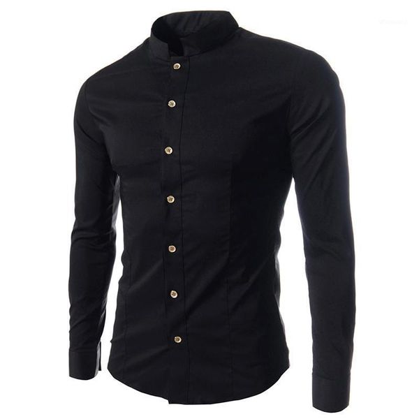 classic pure color men's shirt mandarin collar uk fashion 2020 new arrival young boys slim fit men clothes long sleeve, White;black
classic pure color men's shirt mandarin collar uk fashion 2020 new arrival young boys slim fit men clothes long sleeve, White;black