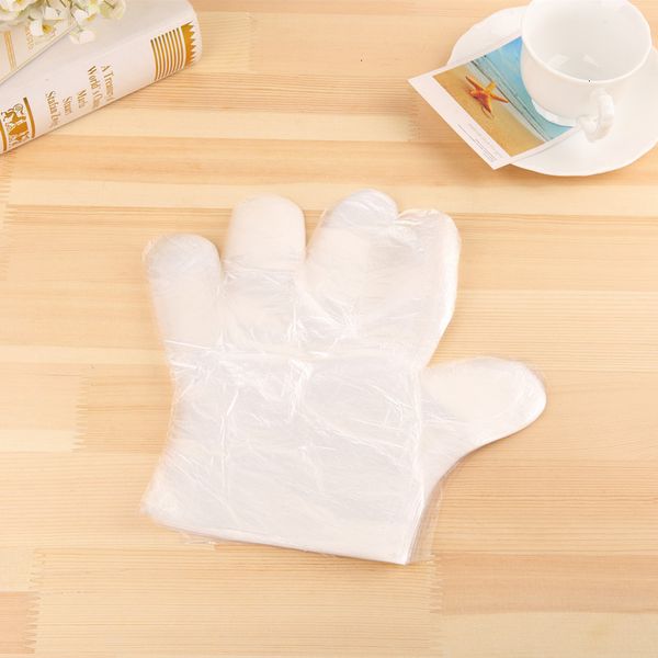 vinyl 1pcs/bag heavy duty disposable grade transparent thickened plastic pe gloves for food clean