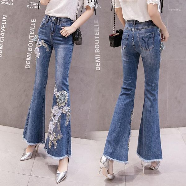 high waist jeans woman embroidered flares ladies skinny denim trousers retro women ripped jeans boot cut pants jean femme1, Blue
high waist jeans woman embroidered flares ladies skinny denim trousers retro women ripped jeans boot cut pants jean femme1, Blue