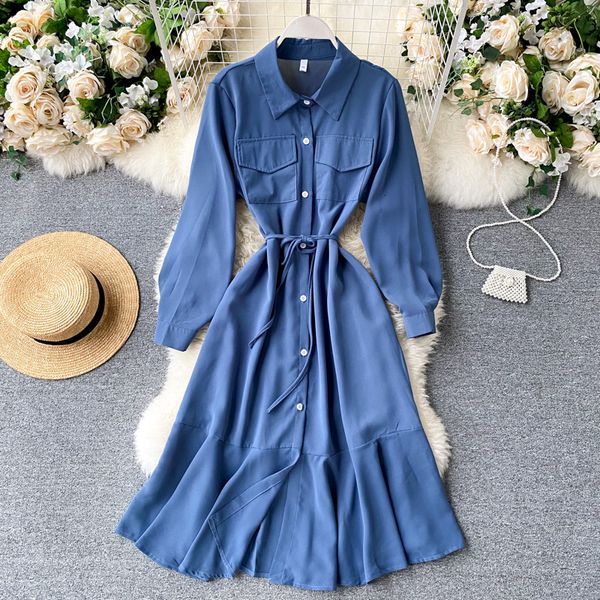 2021 new fancy lady singing frilly in autumn collar long button the line dressed elegant solid streetwear dress i26p, Black;gray
2021 new fancy lady singing frilly in autumn collar long button the line dressed elegant solid streetwear dress i26p, Black;gray