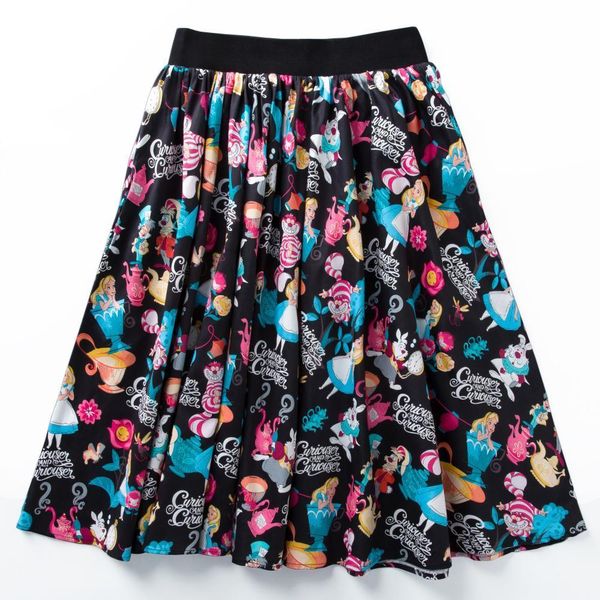 candow look new arrived fashion women's high waist novetly alice printing retro inspired circle swing pleated skirt, Black
candow look new arrived fashion women's high waist novetly alice printing retro inspired circle swing pleated skirt, Black