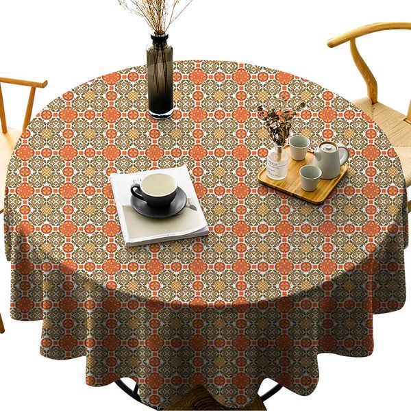 waterproof/oil proof /stain resistant round table cover vintage style vibrant colored tile design ornamental oriental mosaic
waterproof/oil proof /stain resistant round table cover vintage style vibrant colored tile design ornamental oriental mosaic