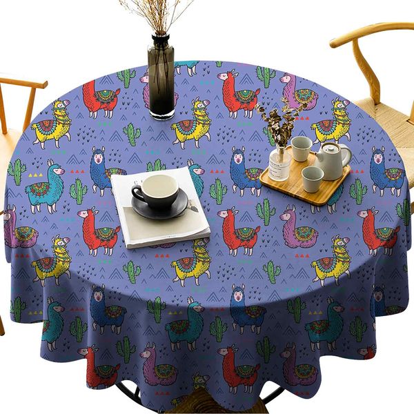waterproof round table cover cartoon style furry animals with mexican folk details triangle and cactus kids design
waterproof round table cover cartoon style furry animals with mexican folk details triangle and cactus kids design