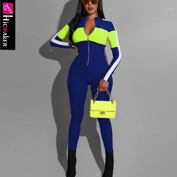 women plus size color block zipper design bodycon jumpsuit skinny long sleeve stretch spring fall slim overall1, White
women plus size color block zipper design bodycon jumpsuit skinny long sleeve stretch spring fall slim overall1, White