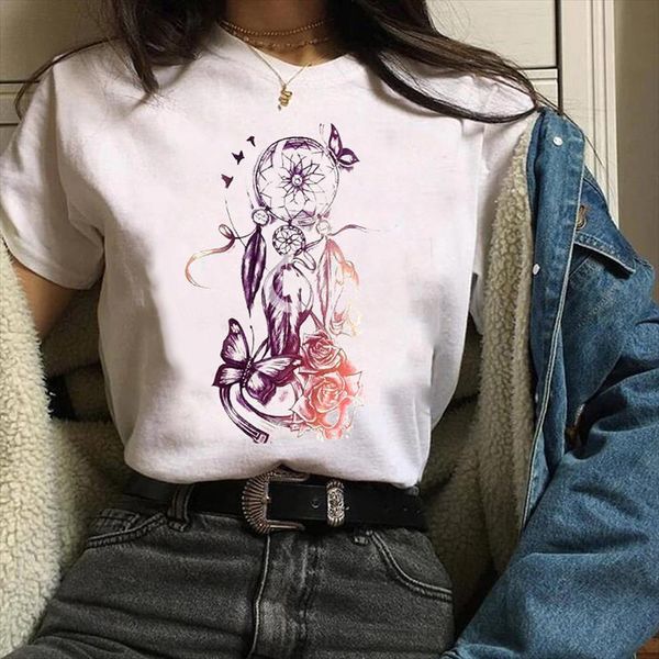women t shirt womens graphic 90s vintage butterfly fox printing short sleeve 90s print clothes lady tees female t shirt, White
women t shirt womens graphic 90s vintage butterfly fox printing short sleeve 90s print clothes lady tees female t shirt, White