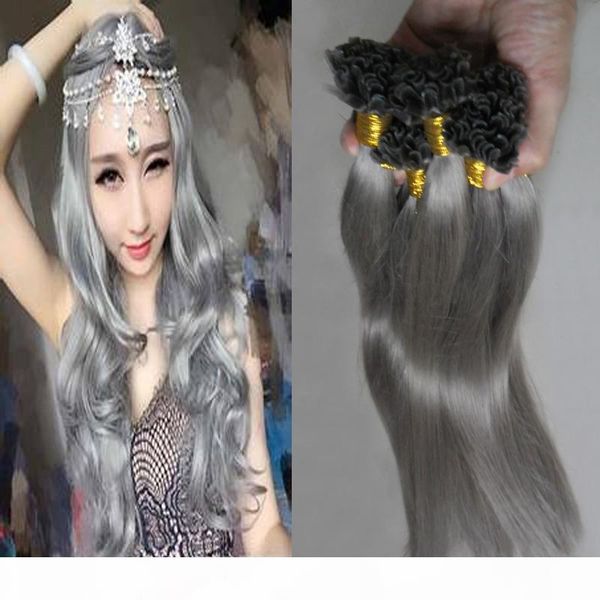 silver gray nail u tip hair extensions 100g virgin brazilian straight human hair extensions, Black
silver gray nail u tip hair extensions 100g virgin brazilian straight human hair extensions, Black