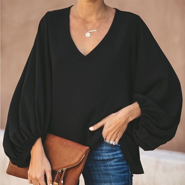 chiffon v veck women's blouse lantern long sleeve plain loose summer ladies pullover oversized elegant female blouses y200402, White
chiffon v veck women's blouse lantern long sleeve plain loose summer ladies pullover oversized elegant female blouses y200402, White