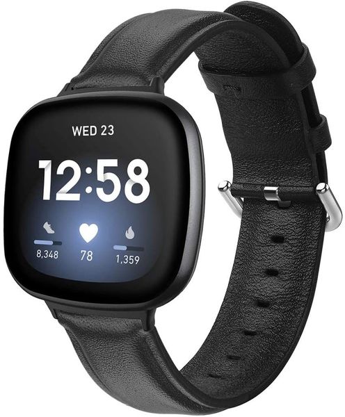 aladrs soft leather strap compatible with fitbit sense / versa 3 smart watch strap, black
aladrs soft leather strap compatible with fitbit sense / versa 3 smart watch strap, black