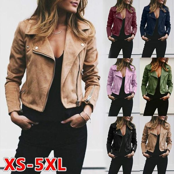 womens jacket vintage stylish rivet zipper short jacket coat women 2020 fashion lapel collar long sleeve autumn winter outwear1, Black;brown
womens jacket vintage stylish rivet zipper short jacket coat women 2020 fashion lapel collar long sleeve autumn winter outwear1, Black;brown