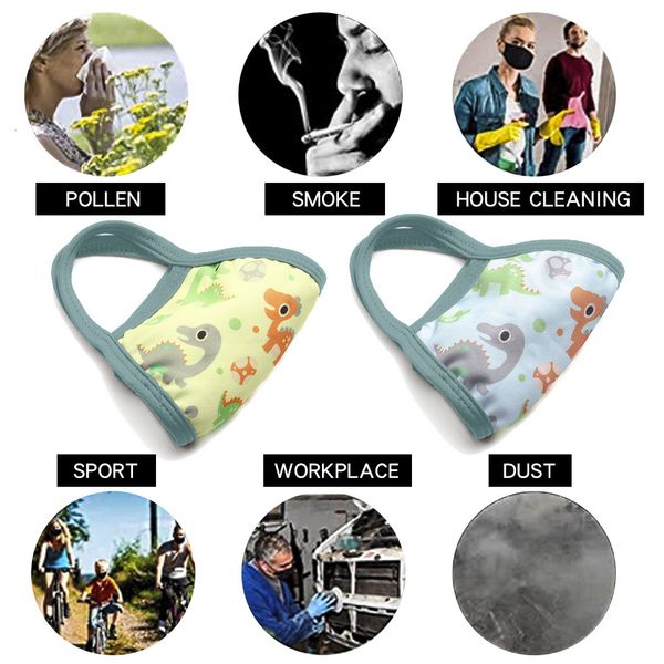 face 2-7 kids pure breathable baby kid dustproof cotton washable soft printed dinosaur with filter masks
face 2-7 kids pure breathable baby kid dustproof cotton washable soft printed dinosaur with filter masks