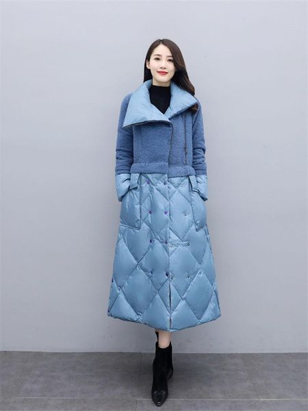 women's down & parkas lambswool stitching padded jacket women long section 2021 winter coat slim fashion cotton clothing mujer abrigos, Black
women's down & parkas lambswool stitching padded jacket women long section 2021 winter coat slim fashion cotton clothing mujer abrigos, Black