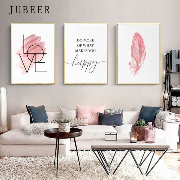 nordic style pink feathers posters and prints love poster simple decortion picture girl canvas painting for living room q1218
nordic style pink feathers posters and prints love poster simple decortion picture girl canvas painting for living room q1218