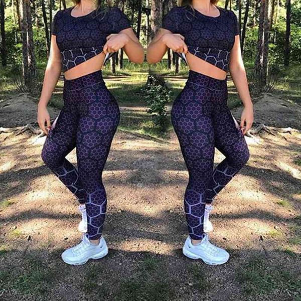 sports leggings women sportswear purple honeycomb pattern polyester high waist leggings, Black
sports leggings women sportswear purple honeycomb pattern polyester high waist leggings, Black