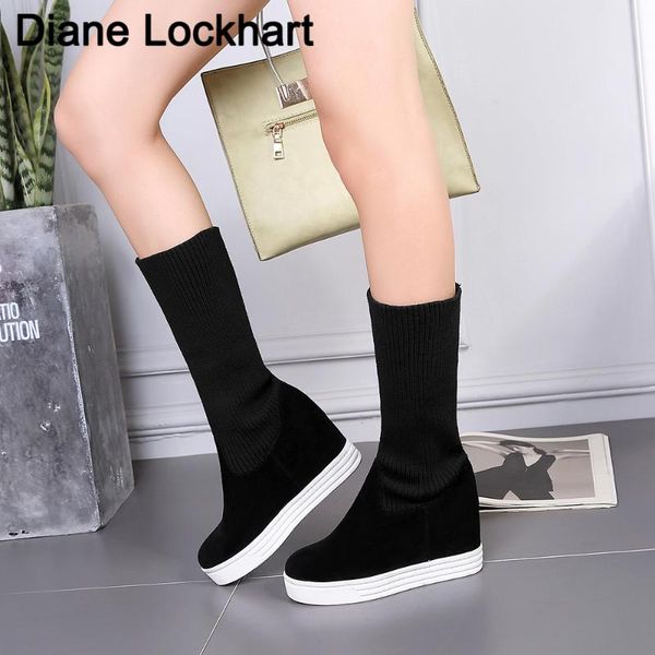 boots casual wedges ankle women's elastic flock autumn winter women shoes fashion slim platform short boot designer booties, Black
boots casual wedges ankle women's elastic flock autumn winter women shoes fashion slim platform short boot designer booties, Black