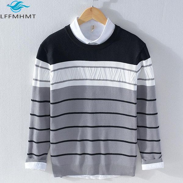 men winter fall fashion round neck stripe korean style knitting sweater thicken japanese business casual pullover bottoming, White;black
men winter fall fashion round neck stripe korean style knitting sweater thicken japanese business casual pullover bottoming, White;black