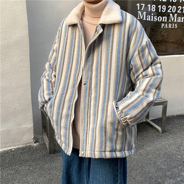 winter 2020 men's new cashmere lapel color stripe loose cotton padded thickened and enlarged casual coat plue size m-5xl, Black
winter 2020 men's new cashmere lapel color stripe loose cotton padded thickened and enlarged casual coat plue size m-5xl, Black