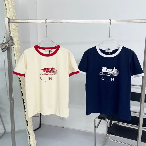 ce spring and summer new round neck contrast printing french leisure fashion round neck t-shirt women, White
ce spring and summer new round neck contrast printing french leisure fashion round neck t-shirt women, White