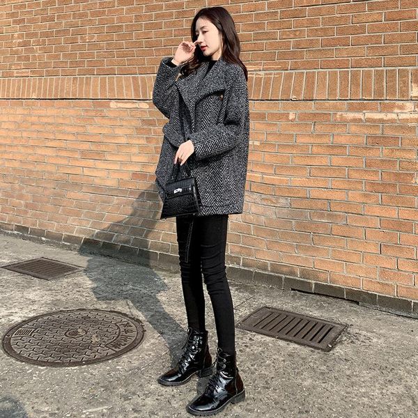 women's wool & blends women winter long overcoat outwear coat jacket loose plus size cardigans sleeve manteau femme hiver elegant thick, Black
women's wool & blends women winter long overcoat outwear coat jacket loose plus size cardigans sleeve manteau femme hiver elegant thick, Black