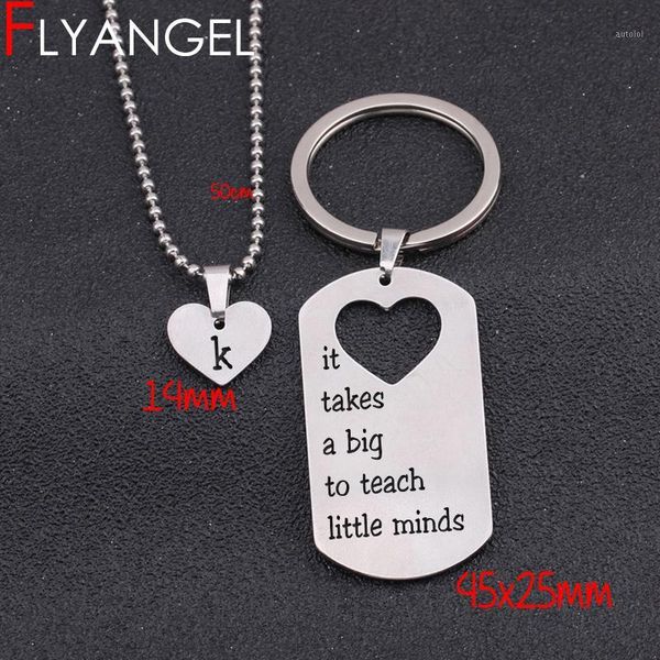 flyangel custom name initial heart necklace pendant keychain set jewelry teacher's day gifts it take a big to teach little minds1, Silver
flyangel custom name initial heart necklace pendant keychain set jewelry teacher's day gifts it take a big to teach little minds1, Silver