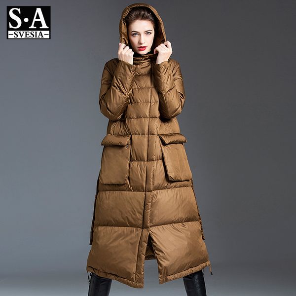 hooded women's down coats jacket winter new style loose long over the knee 90% duck down jackets coat overcoats 201103, Black
hooded women's down coats jacket winter new style loose long over the knee 90% duck down jackets coat overcoats 201103, Black