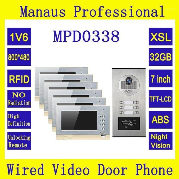 video door phones six 7 inch memory monitors multi apartments building intercom system phone support 32g tf card and rfid unlock d03381
video door phones six 7 inch memory monitors multi apartments building intercom system phone support 32g tf card and rfid unlock d03381