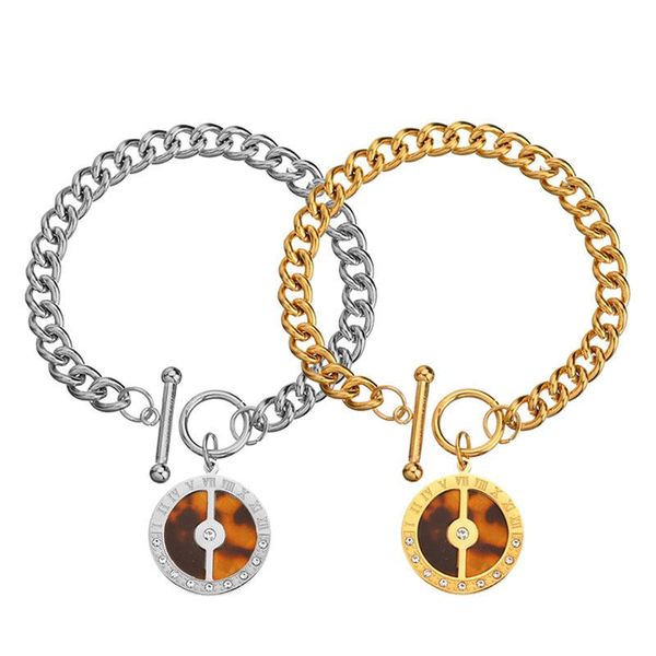 charm bracelets roman digital for women 316l stainless steel inlaid shell ot clip adjustable bracelet spot wholesale pulseras, Golden;silver
charm bracelets roman digital for women 316l stainless steel inlaid shell ot clip adjustable bracelet spot wholesale pulseras, Golden;silver
