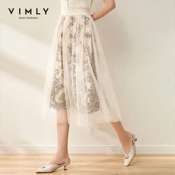 vimly 2021 summer women mesh lace skirt sweet high waist slim fit elegant female a-line skirts f1307, Black
vimly 2021 summer women mesh lace skirt sweet high waist slim fit elegant female a-line skirts f1307, Black