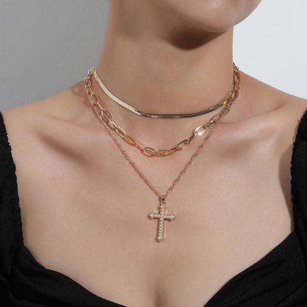 chains fashion cross pendant necklace for women multi layer gold silver color chokers on neck collar bijoux gift
chains fashion cross pendant necklace for women multi layer gold silver color chokers on neck collar bijoux gift