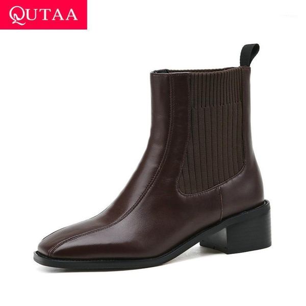 boots qutaa 2021 ankle square heel comfort slip on women shoes autumn winter toe cow leather short big size 34-431, Black
boots qutaa 2021 ankle square heel comfort slip on women shoes autumn winter toe cow leather short big size 34-431, Black