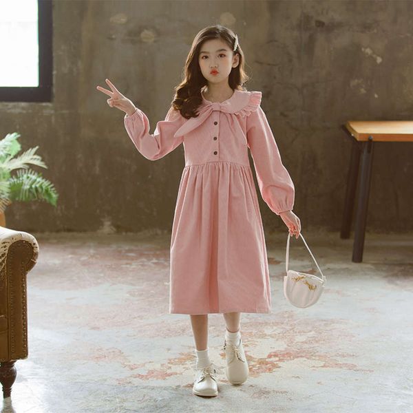 base and winter 2020 new girl's autumn skirt fashion children's long sve corduroy drs cttm, Red;yellow
base and winter 2020 new girl's autumn skirt fashion children's long sve corduroy drs cttm, Red;yellow