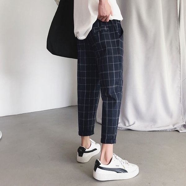 summer ankle-length pants pants men plaid casual streetwear korean style pencil trousers 201109, Black
summer ankle-length pants pants men plaid casual streetwear korean style pencil trousers 201109, Black