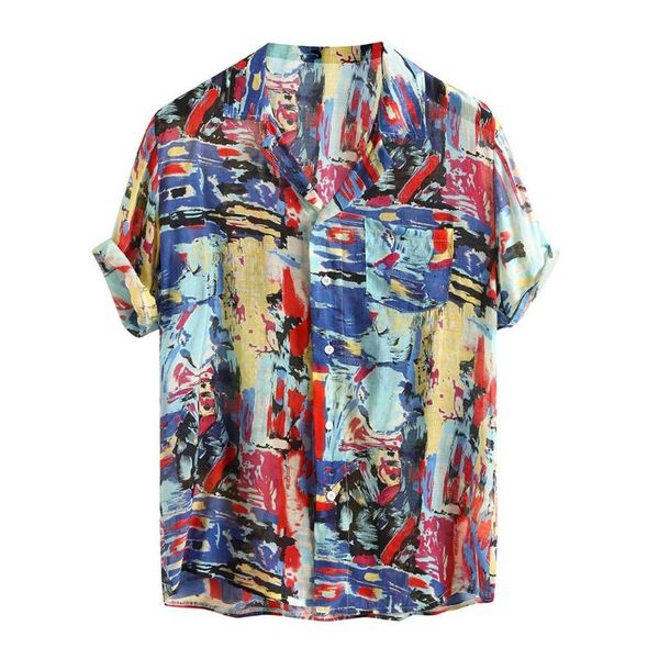 mens breathable colorful printing shirt loose turn down collar short sleeve shirt hawaiian loose casual men shirts#g30, White;black
mens breathable colorful printing shirt loose turn down collar short sleeve shirt hawaiian loose casual men shirts#g30, White;black