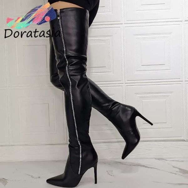 boots doratasia ins women zipper pointed toe brand thin heel knee high shoes winter over the boots1, Black
boots doratasia ins women zipper pointed toe brand thin heel knee high shoes winter over the boots1, Black