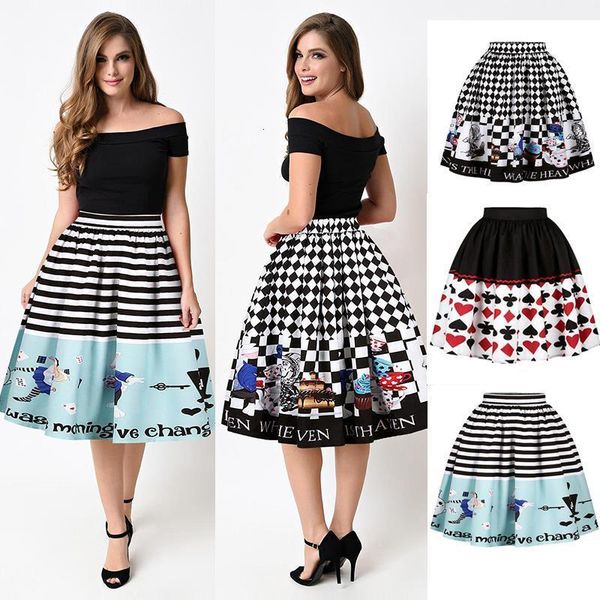 alice's adventures in wonderland women saias femininas skirts party vintage ladies elegant flared pleated midi skirt, Black
alice's adventures in wonderland women saias femininas skirts party vintage ladies elegant flared pleated midi skirt, Black