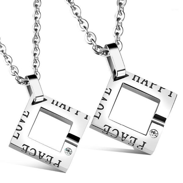 square titanium steel couple necklace square pendant inlay zircon laser lettering couple gifts for men and women 3-gx10881, Silver
square titanium steel couple necklace square pendant inlay zircon laser lettering couple gifts for men and women 3-gx10881, Silver