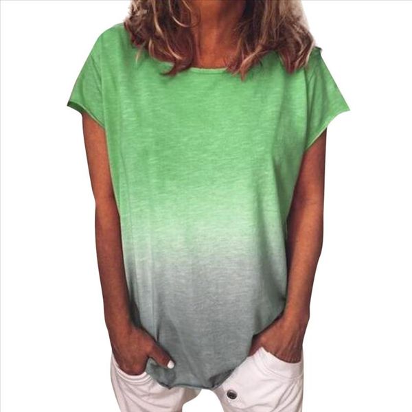 20@ women casual blouse gradient color short sleeved tunic womens and blouses plus size casual loose blouse camisas, White
20@ women casual blouse gradient color short sleeved tunic womens and blouses plus size casual loose blouse camisas, White
