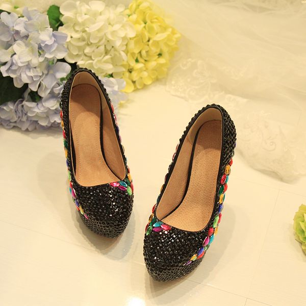 wedding women black crystal platform pumps brides high heels colorful strass party toes round women's shoes jvis
wedding women black crystal platform pumps brides high heels colorful strass party toes round women's shoes jvis
