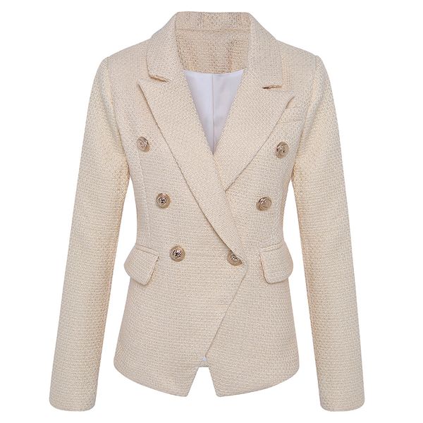 high street new fashion classic designer blazer jacket women's lion metal buttons double breasted gold blazer outer 201114, White;black
high street new fashion classic designer blazer jacket women's lion metal buttons double breasted gold blazer outer 201114, White;black