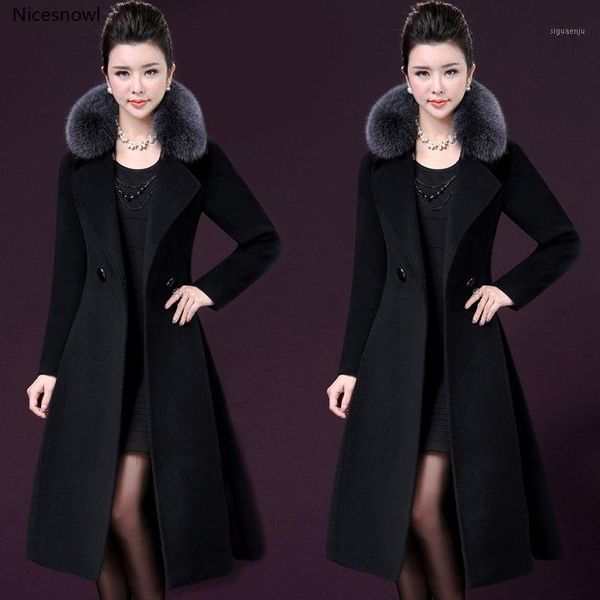 2020 new women outerwear fur collar winter clothing fashion warm woolen blends slim female elegant double breasted woolen coat1, Black
2020 new women outerwear fur collar winter clothing fashion warm woolen blends slim female elegant double breasted woolen coat1, Black