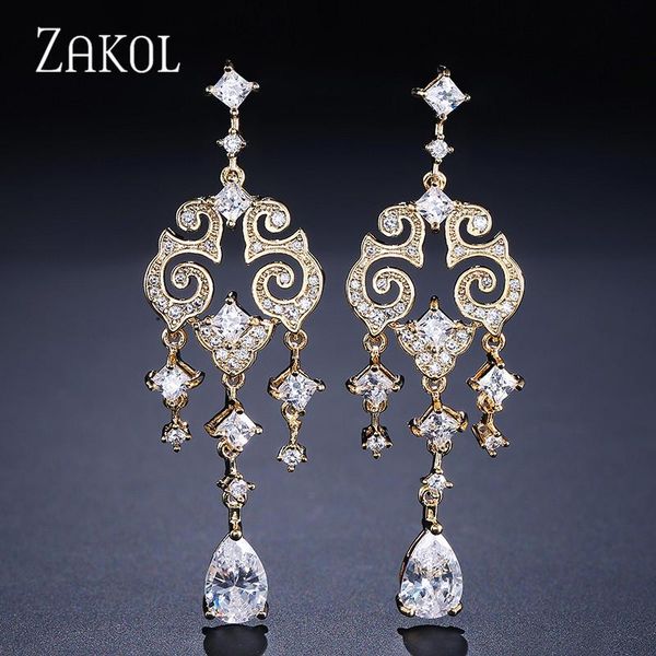 ZAKOL Fashion Exquisite Cubic Zircon Chandelier Shape Long Drop Earrings For Women Wedding Dinner Dress Jewelry FSEP2067, Silver
ZAKOL Fashion Exquisite Cubic Zircon Chandelier Shape Long Drop Earrings For Women Wedding Dinner Dress Jewelry FSEP2067, Silver