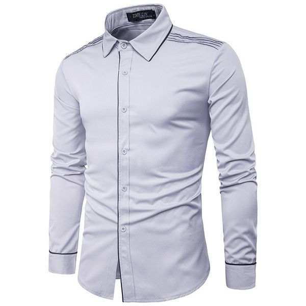 casual fashion striped patchwork plain men shirt solid dress shirt long sleeve cotton turn-down collar camisa masculina, White;black
casual fashion striped patchwork plain men shirt solid dress shirt long sleeve cotton turn-down collar camisa masculina, White;black